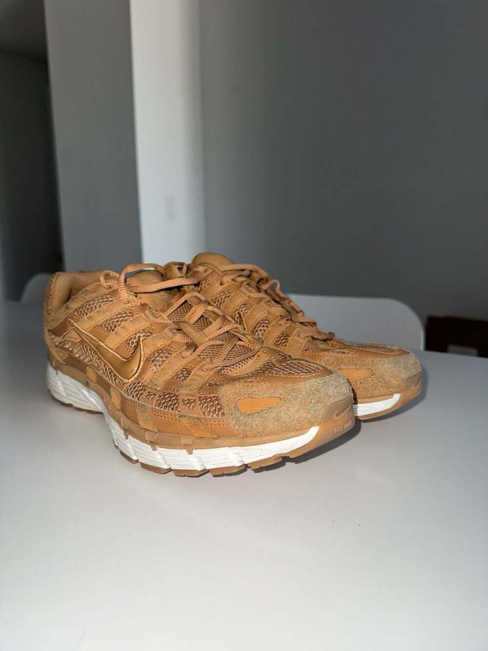 Nike P-6000 SE Flax Metallic Gold Sail Sneakers Size 13